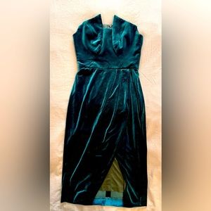 Black Halo velvet cocktail dress, Emerald color, size 0.